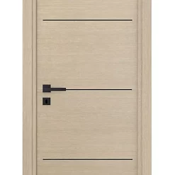 Castorama Bloc-porte Triaconta Bois Naturel Insert Noir H.204 X L.73 Cm, Poussant Droit