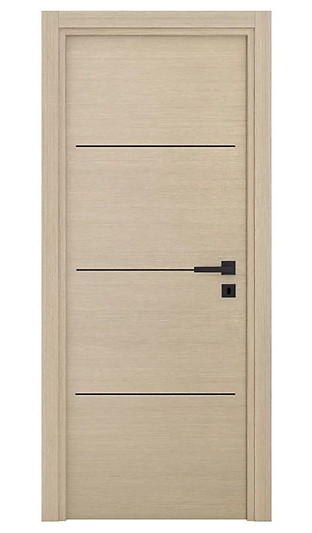 Castorama Bloc-porte Triaconta Bois Naturel Insert Noir H.204 X L.73 Cm, Poussant Gauche 1 Castorama Bloc-porte Triaconta Bois Naturel Insert Noir H.204 X L.73 Cm, Poussant Gauche