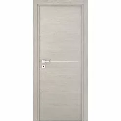 Castorama Bloc-porte Triaconta Grigio H.204 X L.63 Cm, Poussant Droit