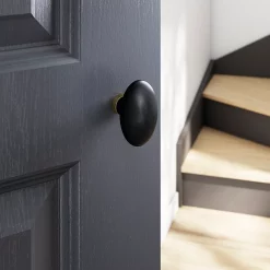 Castorama Bouton De Porte Double Ovale GoodHome Noir L.42 X H. 65mm