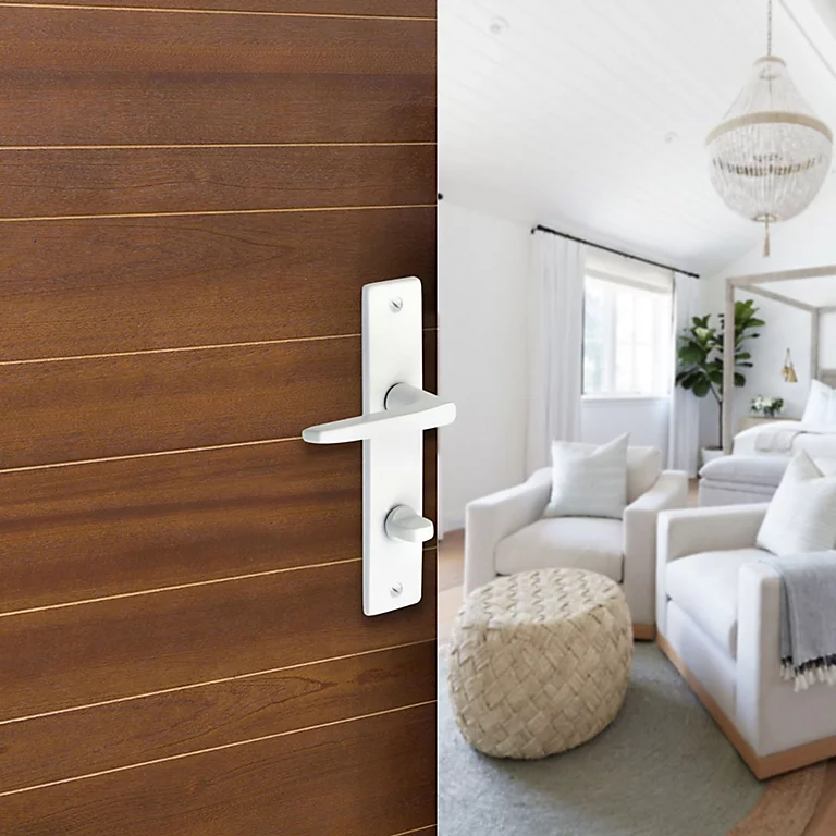 Castorama Ensemble Poignée Sur Plaque Rectangulaire à Condamnation Colan Satin Blanc L.106mm X L.39.8mm Entraxe 165mm 1 Castorama Ensemble Poignée Sur Plaque Rectangulaire à Condamnation Colan Satin Blanc L.106mm X L.39.8mm Entraxe 165mm