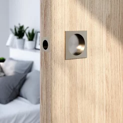 Castorama Galandage Carré à Visser GoodHome Irvil Effet Nickel Satin Gris Ø55.5mm