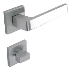 Castorama Poignée Sur Rosace Carrée + Condamnation Shelby Satinée