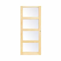 Castorama Porte Coulissante Connemara Pin Vitrée H.204 X L.83 Cm