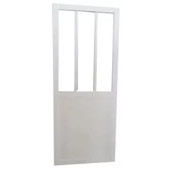 Castorama Porte Coulissante Vitrée Esprit Atelier Blanc H.204 X L.83 Cm
