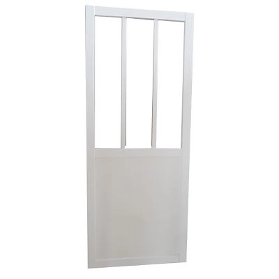 Castorama Porte Coulissante Vitrée Esprit Atelier Blanc H.204 X L.83 Cm 1 Castorama Porte Coulissante Vitrée Esprit Atelier Blanc H.204 X L.83 Cm