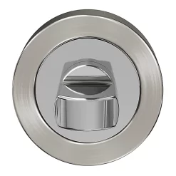 Castorama Rosace De Fonction Rond à Visser à Condamnation GoodHome Duod Zamac Effet Chrome Et Nickel Satin Gris Ø52mm