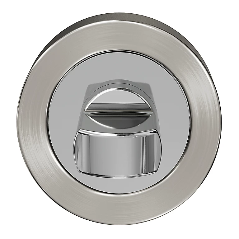 Castorama Rosace De Fonction Rond à Visser à Condamnation GoodHome Duod Zamac Effet Chrome Et Nickel Satin Gris Ø52mm 1 Castorama Rosace De Fonction Rond à Visser à Condamnation GoodHome Duod Zamac Effet Chrome Et Nickel Satin Gris Ø52mm