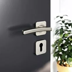 Castorama Rosace De Fonction Rond à Visser GoodHome Duod Effet Nickel Satin Gris Ø52.5mm